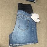 Ingrid & Isabel High Waist Blue and Black Maternity Shorts Size 6 Photo 2