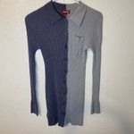 STAUD  Milton Fama Gray Colorblock Ribbed Long Sleeve Shirt S Photo 6