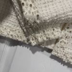 Elie Tahari NWT  Size S Cream Knit Embellished Textured Cardigan Beaded Pearls Photo 4