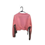Adidas Women's Pink Tape Long Sleeve Cropped Sweatshirt Size XS Photo 3