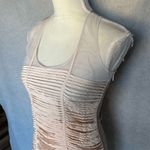 Sachin + Babi Cream Silk Sheet XS Sleeveless Party Cocktail Sheer Mesh Shoulder Photo 2