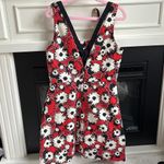ZARA short dress small, lovely red/pink black white flowered pattern Photo 1