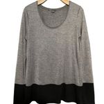 Vince  Women’s Size S Heather Gray Black Colorblock Slinky Long Sleeve Top Shirt Photo 1