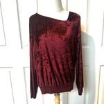 Michael Stars red velvet asymmetrical long sleeve pullover Photo 2