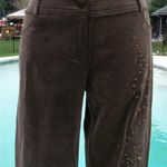 Cache Velvet Corduroy Embellished Pant New Ice Brown Stretch $178 10/12 L NWT Photo 8