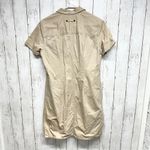 Liz Claiborne  Dress 10 Beige Button Shirt Short Sleeve Stretch Pocket Cotton Photo 2