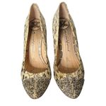 Modern Vintage Chunky High Heels‎ Womens 37.5 Snake Embossed Studs Leather Black Size 7 Photo 1