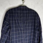 Vintage wool windowpane plaid wool cashmere sports coat Blue Size XXL Photo 3