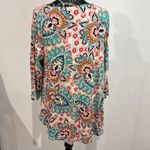 Chico's Bombay Medallion Shirt Tail Top 3/4 Sleeve Multi Pattern Size 2 NWT Photo 2