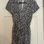 Rails  Sophia Romper in Navy Camellia Floral Buttons Waist Tie keyhole back Photo 2