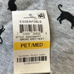 Karen Scott  Cat-Print Cotton-Blend Mockneck Top long sleeve Gray size Pet Medium Photo 3