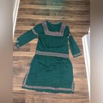 Kas New York embroidered green boho tassel long sleeve dress anthro fall $259 Size M Photo 5