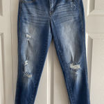 Kancan Women's 27 Mid Rise Light Wash Skinny Jeans Distressed Denim Straight Leg Blue Photo 0