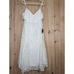 Lulus NWT  Darling Flirtation White 3D Floral Applique Tie-Back Midi Dress Sz XXL Photo 1