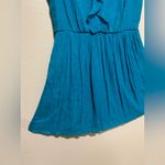 Iz Byer  Teal Sleeveless Ruffle Front Mini Dress | Summer Casual | Size Large Photo 3