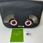 Kate Spade  Textured Leather Purse Black Monster Face Crossbody Handbag Carsen Photo 8