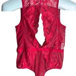 Janice Sheer Lace Teddy Lingerie Red Photo 0