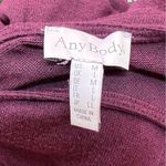 AnyBody Medium Long Sleeve Cold Shoulder Knit Lightweight Burgundy Top Photo 6