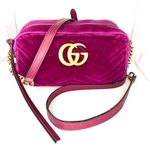 Gucci GG Velvet Marmont Camera Bag, Fuchsia Photo 0