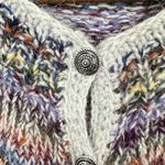 Handmade Hand Knit Cardigan Sweater Cozy Yarn Scandinavian Multicolor Lagenlook Cabincore Photo 6