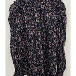 Free People “Meant to Be” Dark Floral Boho Cotton Ruffle Blouse Size Large Photo 5