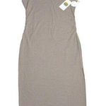 Vuori NWT Pose Sands Midi in Graphite Taupe Ribbed Stretch Sleeveless Dress XL Photo 0