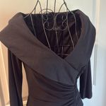 Adrianna Papell Adriana Papell shawl ruched black cocktail dress Photo 1