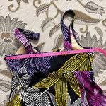 Colorful Polkadot Swimdress One Piece Swimsuit Swim Dress Tropical Palm 8 10 12 Black Photo 5