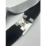 Vintage Silver Fish Scale Belt Metal STRETCHY Flower Buckle Shiny Sparkly Disco Photo 4