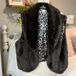 John Paul Richard  Faux Fur Vest Sleeveless Coat Womens M Glam Dressy Coffee Photo 5