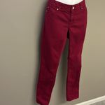 White House | Black Market Maroon Slim Leg Blanc Jeans- 4R Photo 2