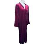 Ralph Lauren Lauren Long Velour Robe Full Zip Burgundy Small Photo 6