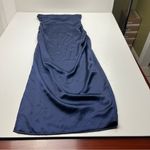 House of Harlow 1960 Midnight Strapless Ruched Bodycon Midi Dress‎ Medium *FLAW Blue Photo 15