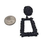 Fashion Frosted Hipster Geometric Dangle Earrings – Black Statement Jewelry NWOT Photo 4