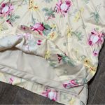 ZARA New Light Yellow Floral Satin Side Cut Out Short Sleeve Mini Dress Womens S Photo 1