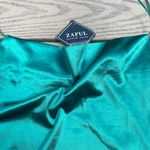 Zaful NWT  green shiny cowl neck mini dress small bodycon cocktail Photo 2