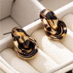 Leopard Gold and Black Knot Earrings Photo 2