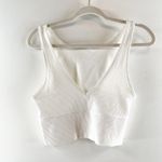 Lululemon Athletica Power Pivot Cropped Tank Top Rib White Medium Photo 3