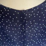 Maeve  Anthropologie 100% Silk Navy Blue White Polka Dot Ruffle Sleeves Womens 8 Photo 5
