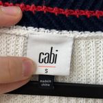 CAbi White V Neck Tennis Sweater Women Classic Old Money Academia S RUNS BIG Photo 7