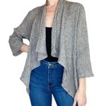 Beau Jours Dark Grey Linen Minimalist Open Cardigan Photo 0