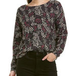 Joie ✨  Burgundy Paisley Cropped Sweatshirt✨ Photo 0