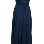 Jenny Yoo NWT Faye Chiffon Maxi Dress Navy Bridesmaid Gown Women’s Size 0 Photo 0