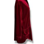 R.Vivimos Womens Velour Long Sleeve Pockets Casual Mini Shirt Dress Red Med 8/10 Photo 3