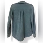 Wallflower Women’s Taylor Essential French Terry Shirt Jacket (Shacket) Medium Green Photo 5