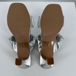 Seychelles Leeward Metallic Sandal Silver size 6 Faux Leather Square Toe Heels Photo 9