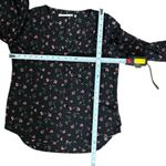 Yonett + Claire Top Size M Womens Black Floral Pink V Photo 4