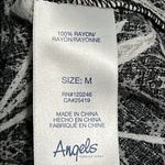 Angels Forever Young medium pullover hi low blouse black white floral tie front Photo 8