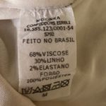 Sostiqs Womens Linen Beige Sleeveless Double Breasted Blazer Vest Jacket Sz M White Size M Photo 3