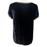 CP Shades Dark Blue Velvet Short Sleeve Top Rayon/Silk Blend Made in USA (S) Photo 2